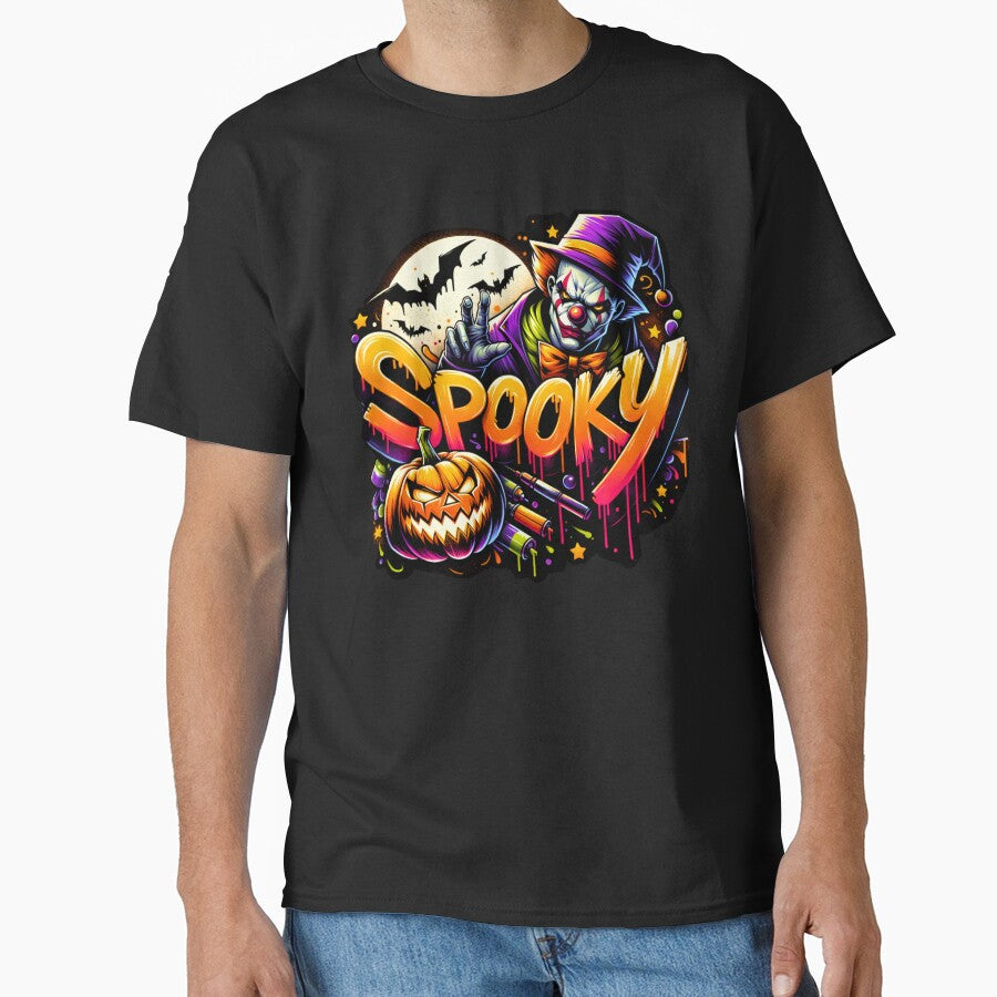 Creepy Evil Clown & Pumpkin Watercolor Art – Perfect for Halloween Shirts, Mugs, Stickers & More by artedigital99
