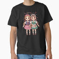 Creepy Cute Twin Doll Sisters – Gothic Fairytale Folk Art Illustration by LintonGriffin