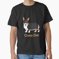Cute Black Tricolor Pembroke Corgi Dad Dog Lovers T-shirt by HammonArt