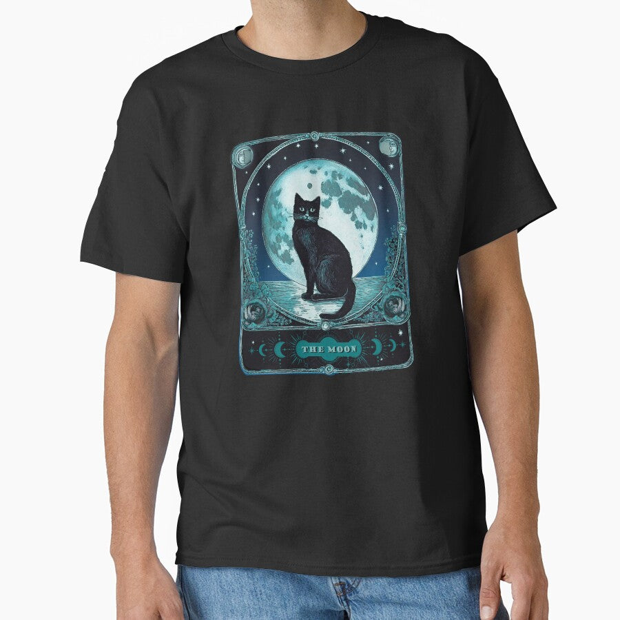 Mystical Cat Tshirt - Retro Aesthetic Tee for Cat Lovers by AnneGrayArt