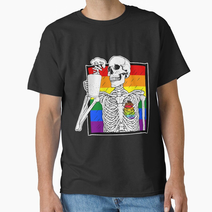 Goth Skeleton Coffee Gay Lesbian Pride by YesterDayCheck