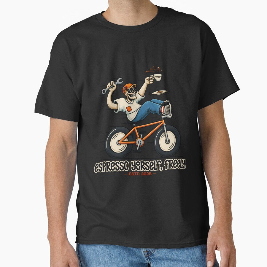 Caffeine Powered Mechanic Skeleton On Bike by netimdomains