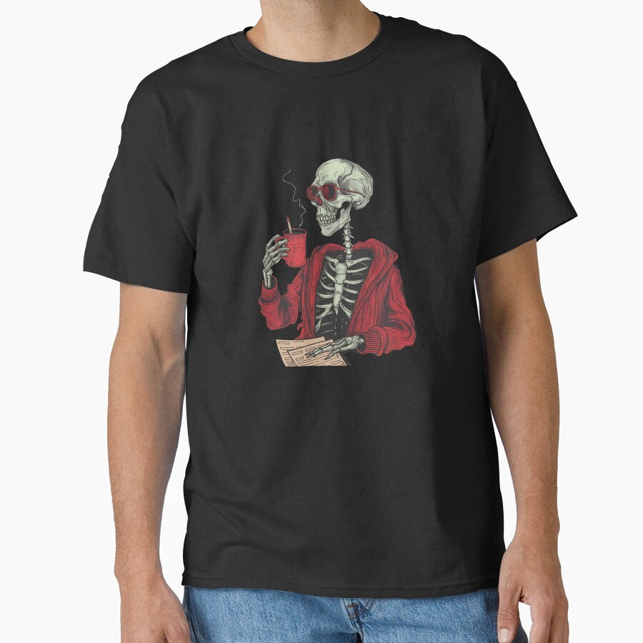 Cool teacher Skeleton Coffee Break - Retro Goth Aesthetic by NADARTDOM