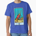 Wait, is this pixel art tarot? Blue - Minor Arcana 'Ten of Wands' (Design for T-shirt, stickers and other accessories) by Pixel Waite