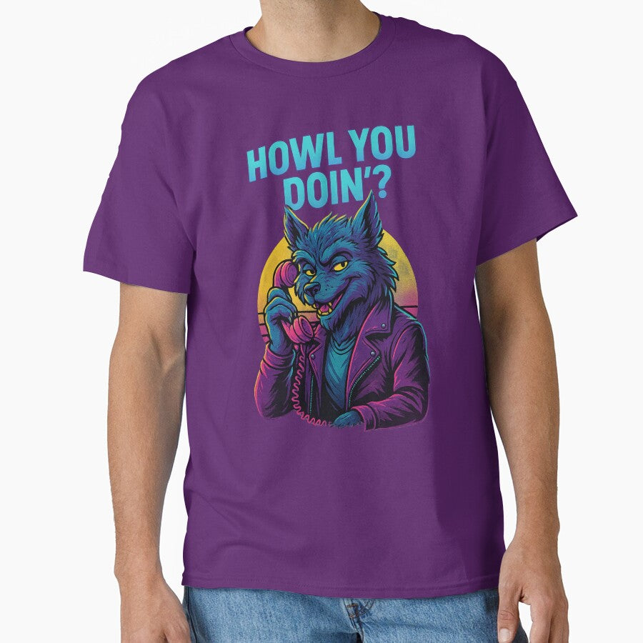 Retro Halloween Wolf – “Howl You Doin’” Funny Spooky Design by Meandmyshop