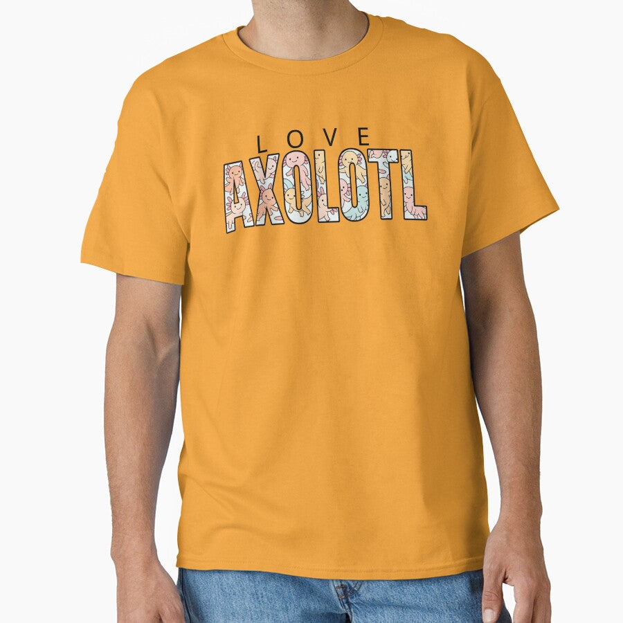 Cute Love Axolotl Letters – Kawaii Funny Axolotl Word Design by Lunaria Arts