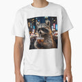 Raccoon Drinking Soda Wearing Sunglasses in the City by petalandarmour