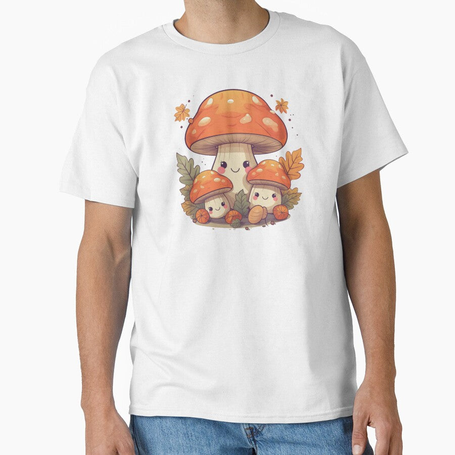 Adorable Mushroom Family - Cute Autumn Forest Illustration by sirenandscript