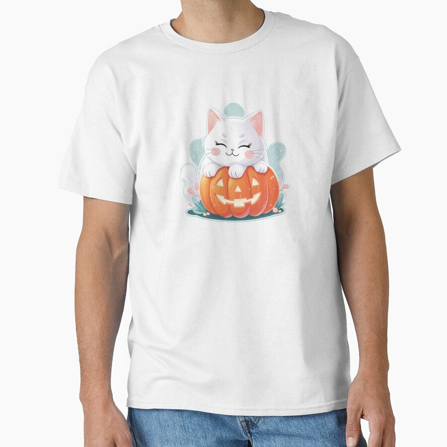 Ghost Cat Sleeping on Pumpkin by 0606PM