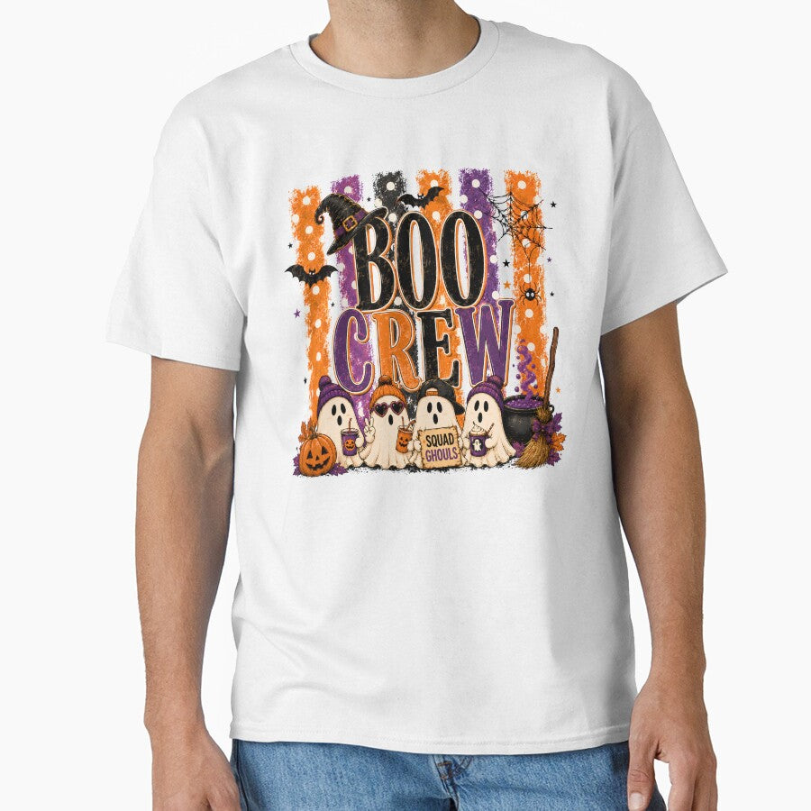 Boo Crew Squad Ghouls Striped Halloween Ghost Spooky Season by Artbyrome