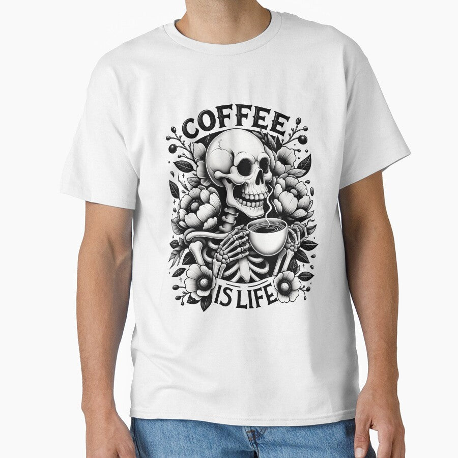 "Coffee Is Life" Funny Skeleton by FlawlessSeams