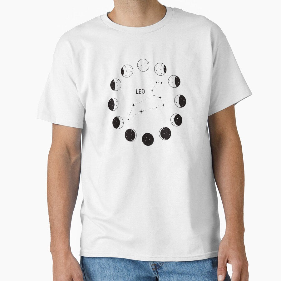 Moon phases and zodiac constellation Leo by MonochromeEcho
