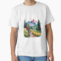 Watercolor Hiker on Trail by NiftyWrx