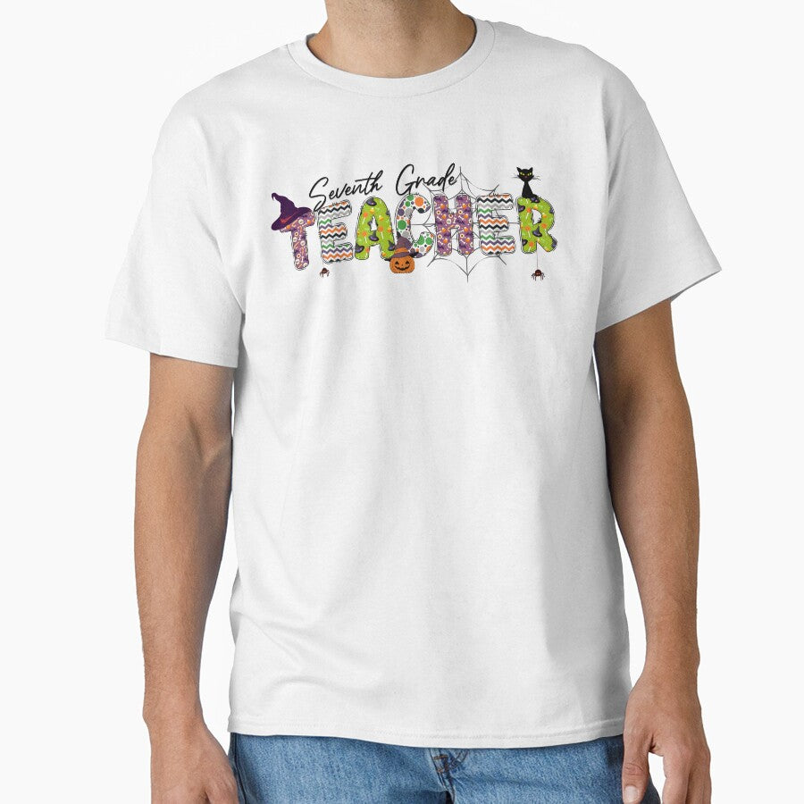 Seventh Grade Teacher Cute Halloween by NoonMoonApparel