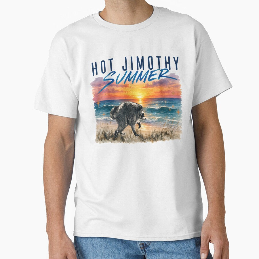 Jimothy Raccoon - Hot Jimothy Summer – Vintage Beach Raccoon Sunset by JessArty ⭐⭐⭐⭐⭐