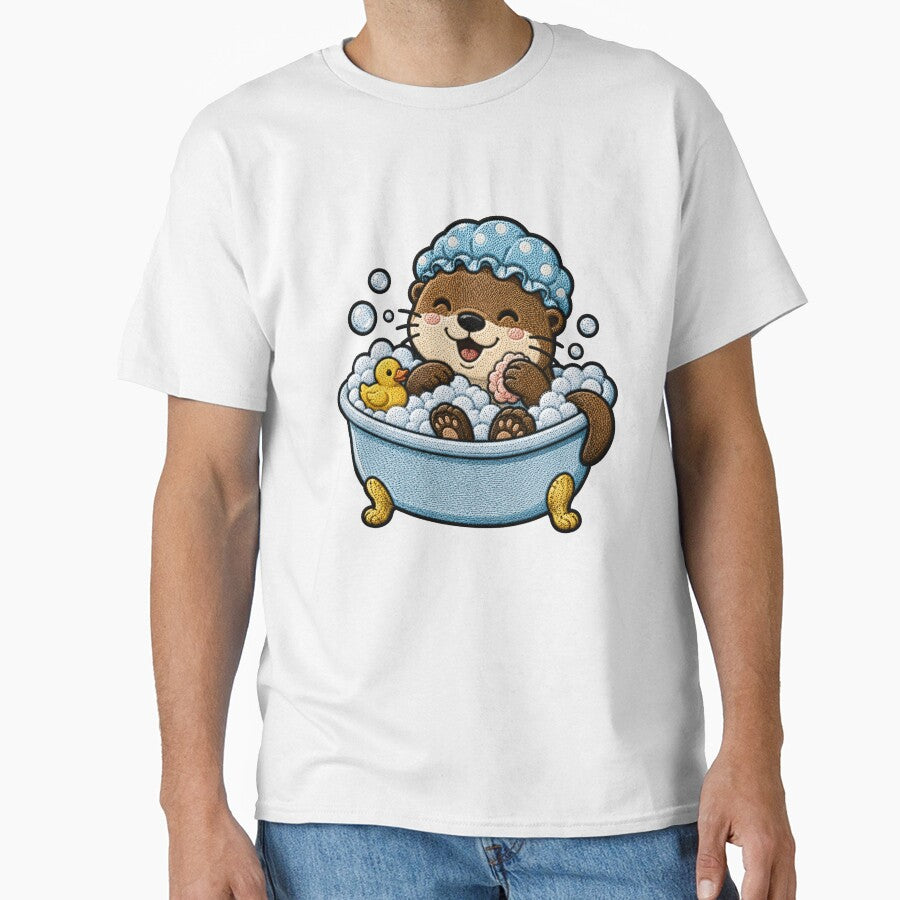 Cute Otter Taking a Bubble Bath Kawaii Embroidery Patch by ColorSplash123