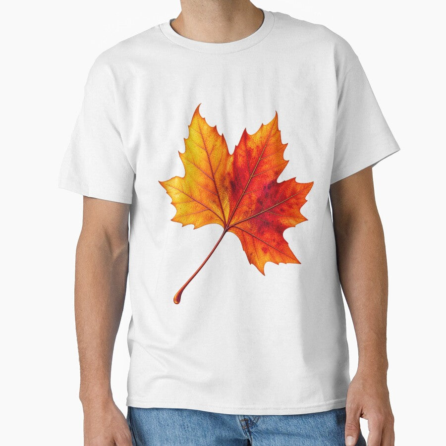 Autumn Maple Leaf | Colorful Fall Foliage | Golden Orange Red Leaf Nature Design by TheAllInStore