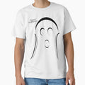 Cute Ghost with Small Happy Halloween Message (Black) by Risa-C