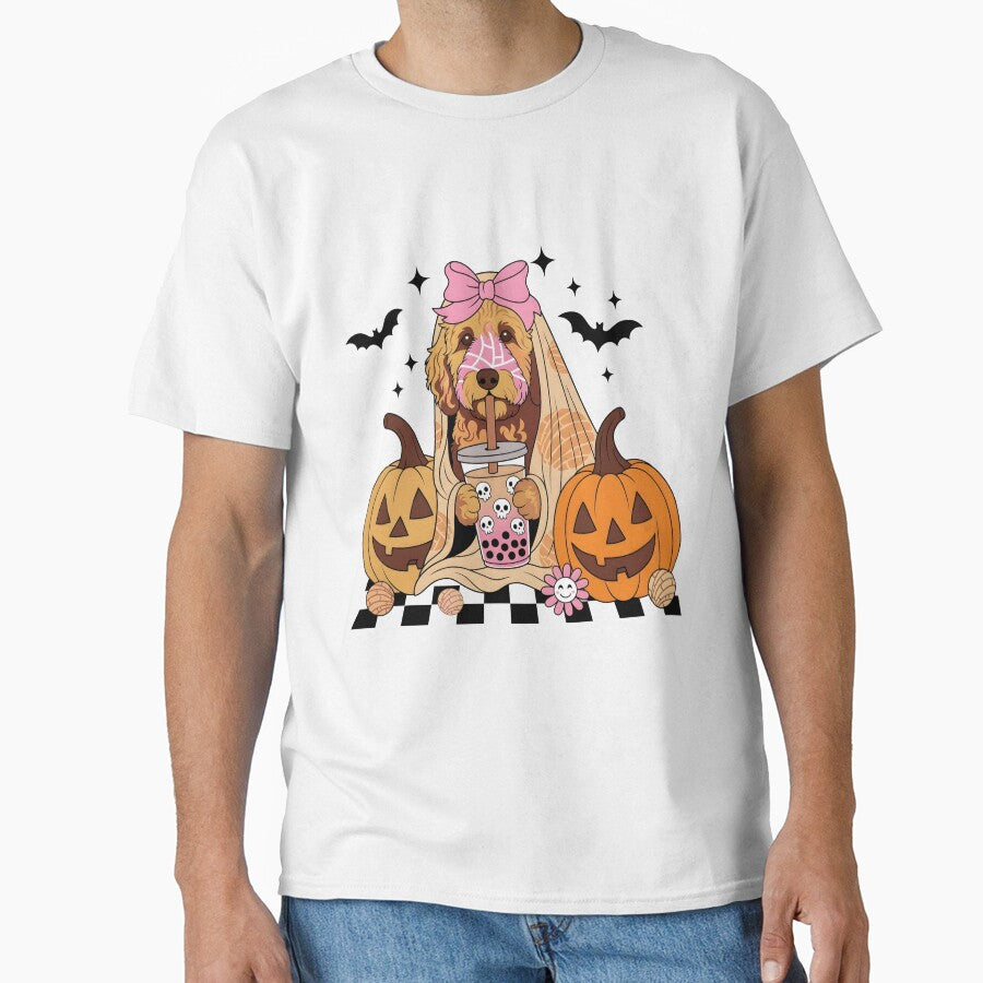 Halloween Dog Ghost Cute Goldendoodle Fall by KroghDs
