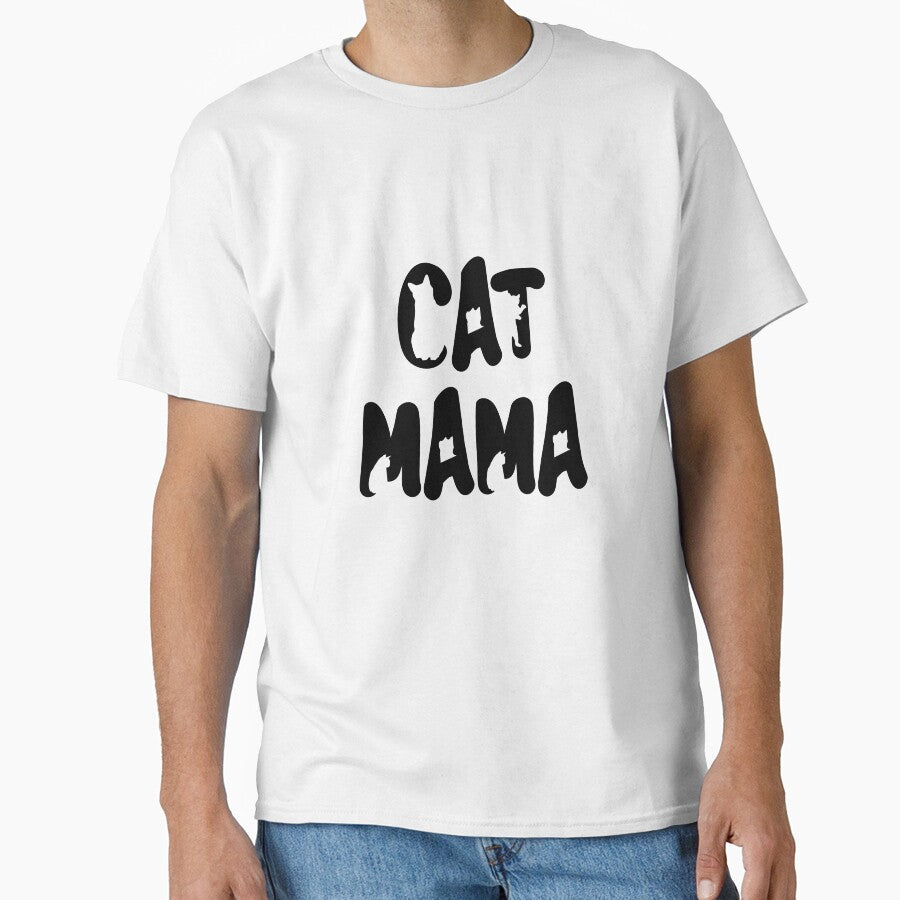 Cat Mama Black Text Design with Cats Placed Inside The Text by jonrdesign