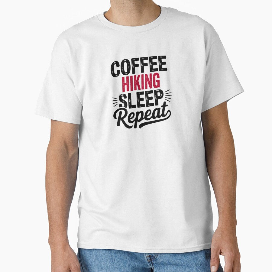 Coffee Hiking Sleep Repeat - Funny Hiking Lover by Watsonarts