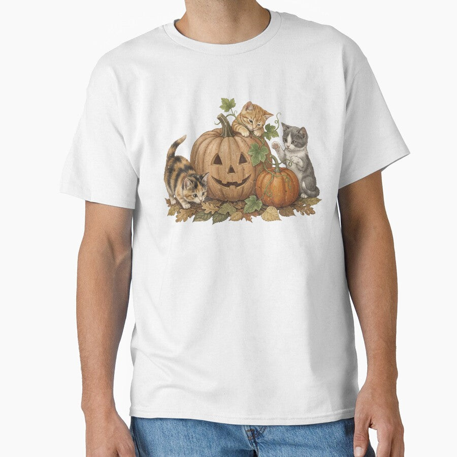 Vintage 90s Cat Halloween Sweatshirt Retro Halloween Shirt Spooky Season Tee Pumpkin T shirt Cat Lover Gift Black Cat Spooky Season by LessIsLoud
