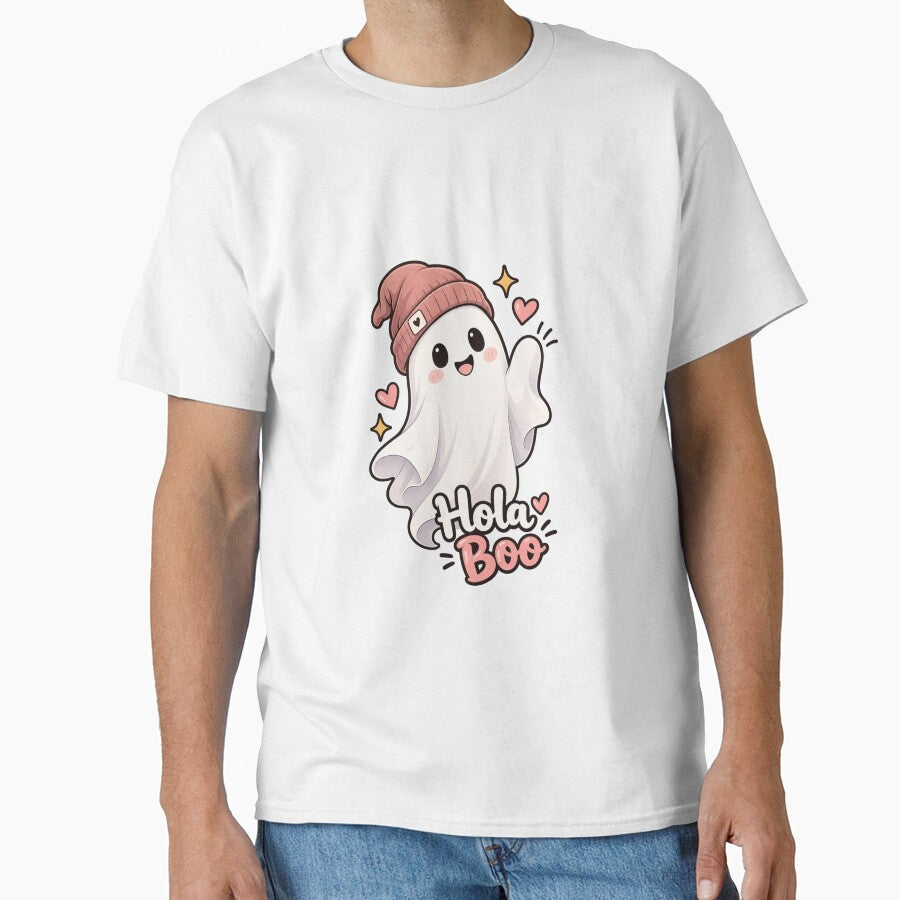 Hola Boo – Cute Ghost Greeting by BlackBoneArt