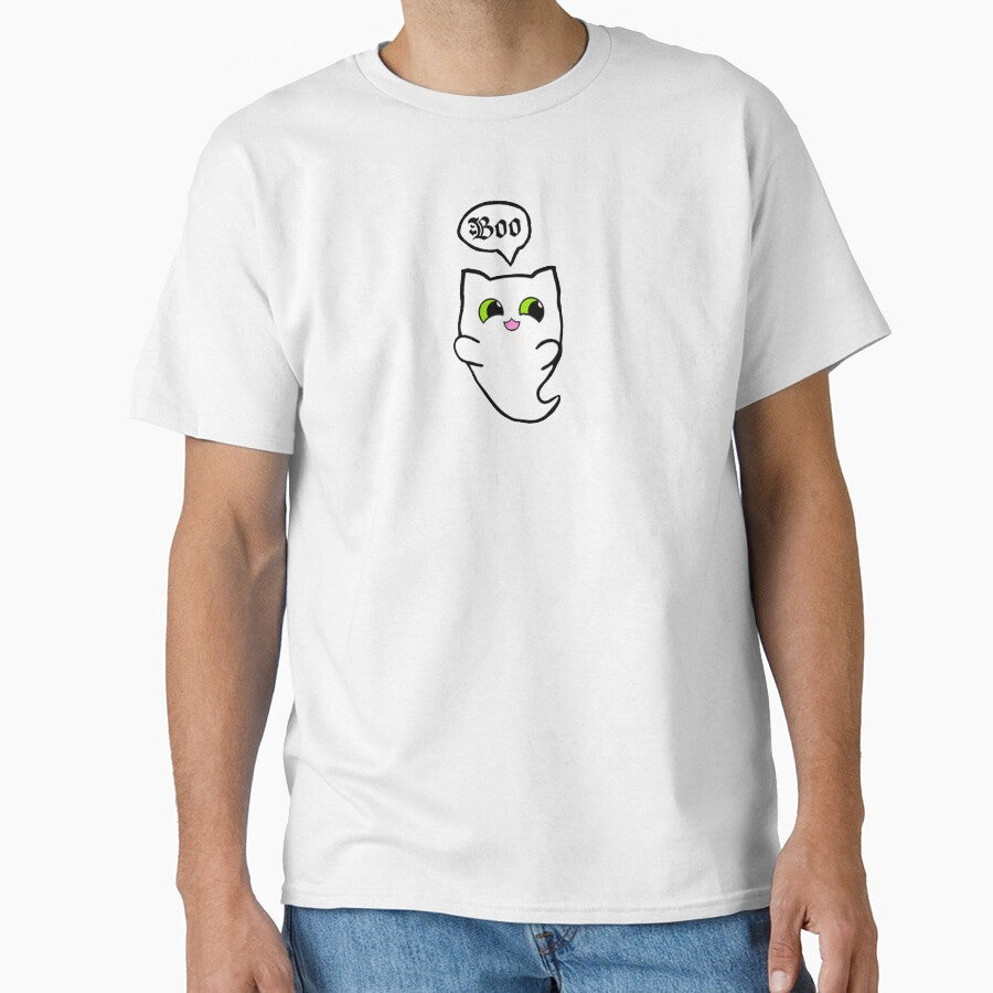 Cute halloween ghost boo cat kawaii chibi by NerdyChibi