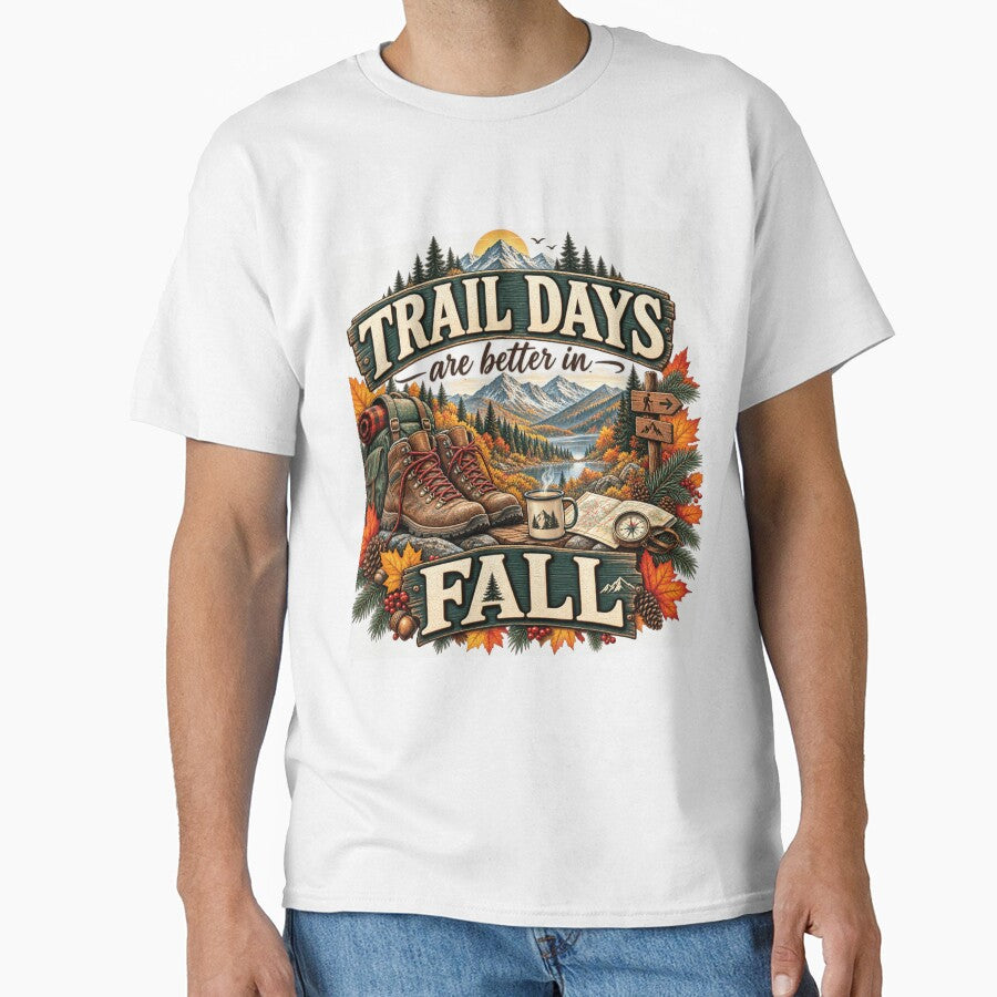 Trail Days Are Better in Fall – Autumn Hiking Adventure Design by astersgraphics