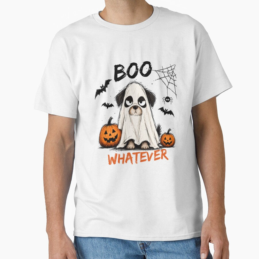 Boo Whatever - Funny Tired Dog Ghost Costume Halloween by AnyGil