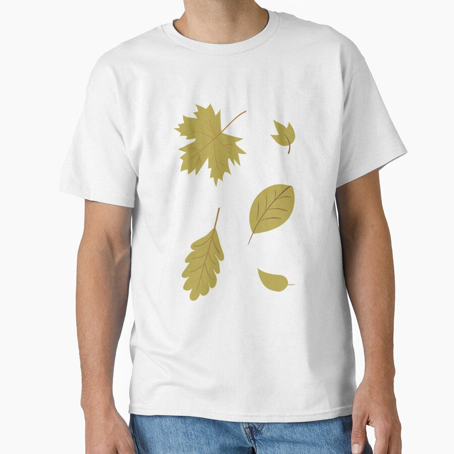Faded Green Falling Autumn Leaves by Trinket-Trickster