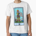 Wait, is this pixel art tarot? White - Minor Arcana 'Page of Swords' (Design for T-shirt, stickers and other accessories) by Pixel Waite