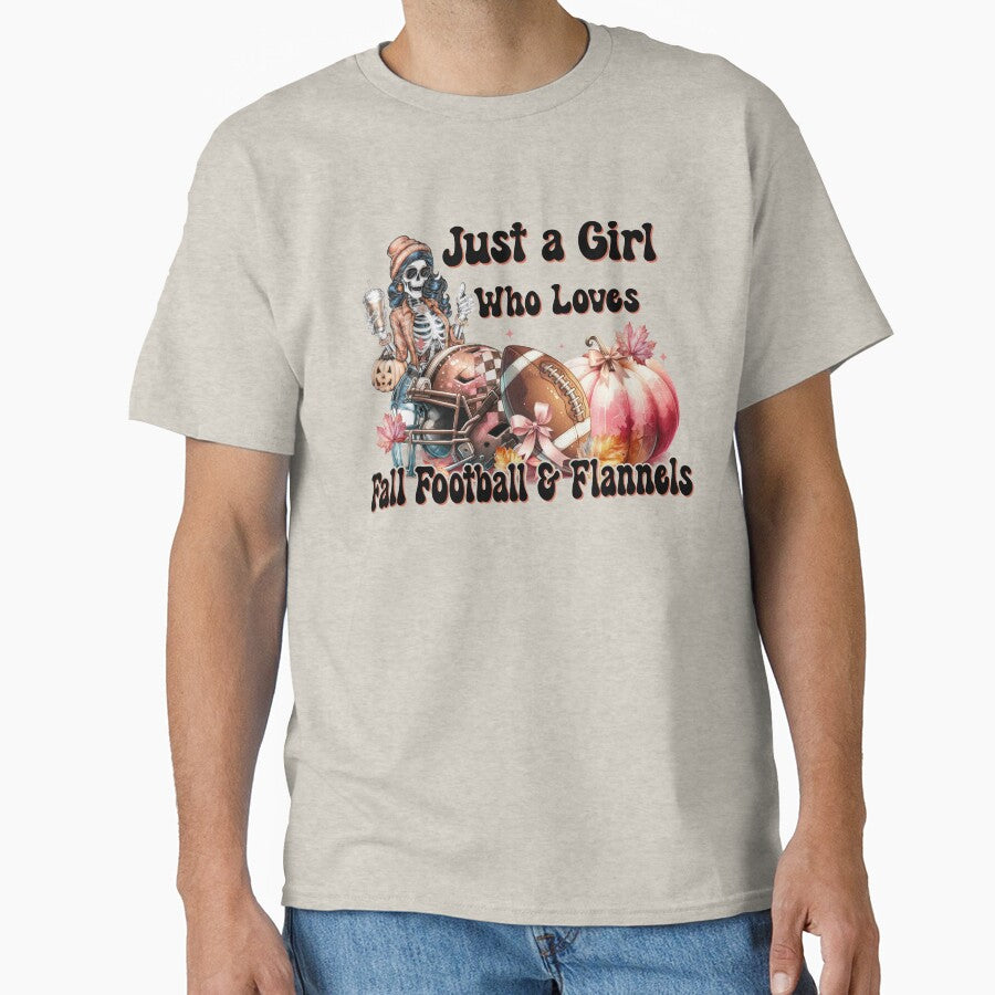 Fall Football Flannels Autumn Girl Loves Fall Pumpkins Skeleton Latte by IslandGirlArt