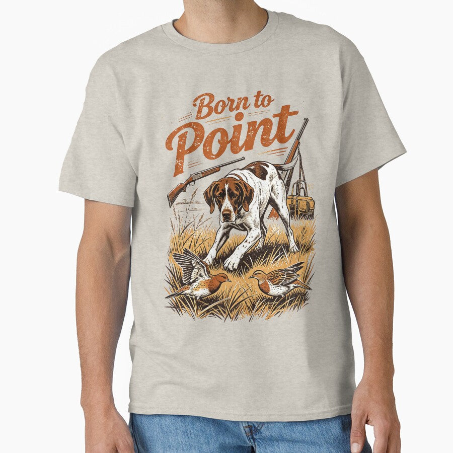 Bird Dog Hunting Shirt – Vintage Upland Hunter Dog Outdoor Design by Mahilis