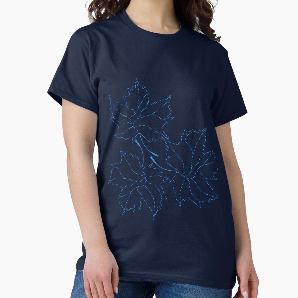 Blue Dot Maple Leaves by RoydonRoadTees
