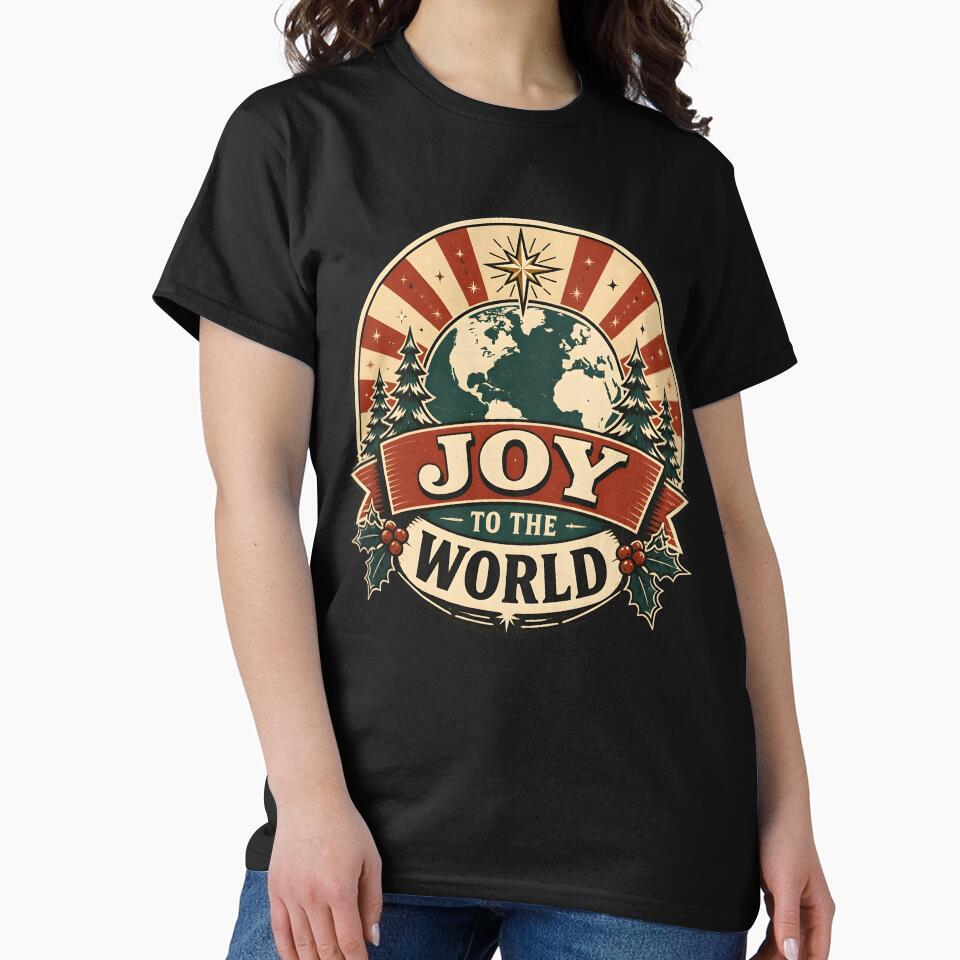 Joy to the World Vintage Retro Badge Christmas Design by KristenosNehk