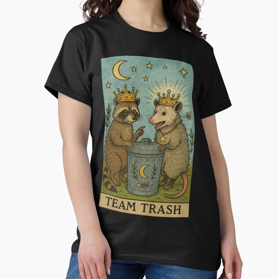 Team Trash Tarot Card Racoon Opossum Lover Funny Halloween Long Sleeve , Opossum Gift For Mom Dad Kids by Opossum GIFT ★★★★★