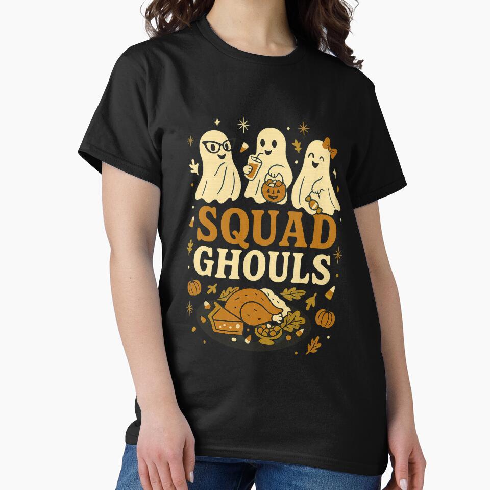 Squad Ghouls – Funny Retro Ghost Gang Mid Century Halloween Design by FluffyCreative