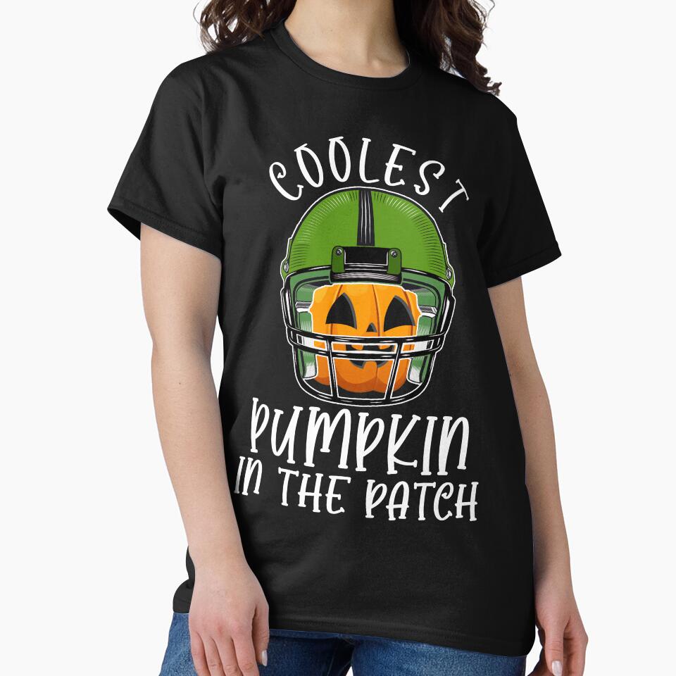 Coolest Pumpkin Wearing Football Helmet In The Patch Halloween Costume by bucktundBr