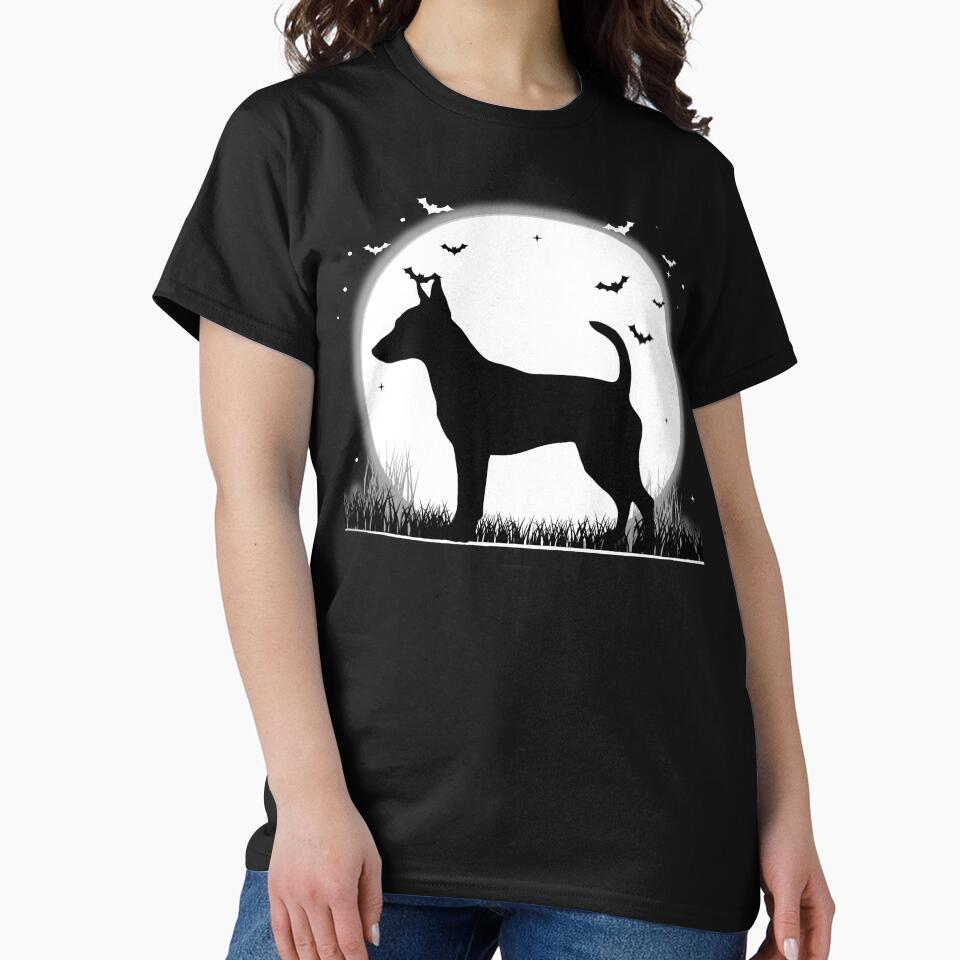 Rat Terrier Dog – Halloween Moon Silhouette by The Real Life Symphony