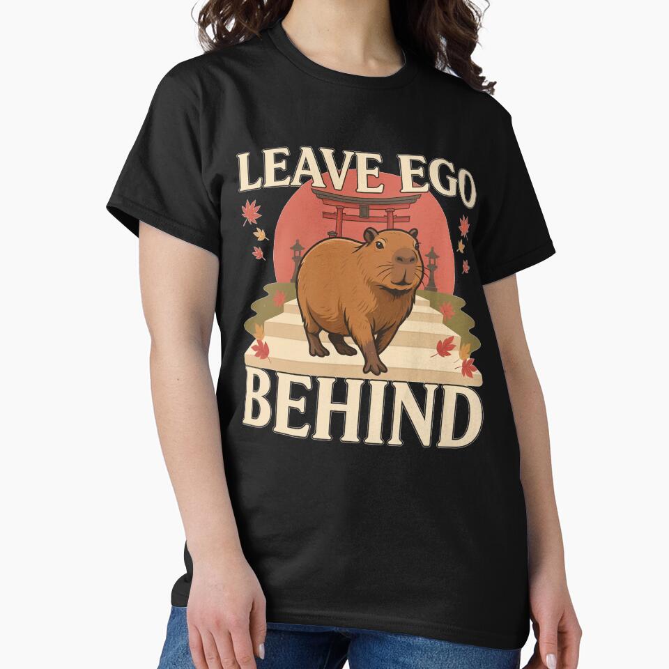 Leave Ego Behind Capybara – Vintage Zen Temple Design by No Excuses Supply