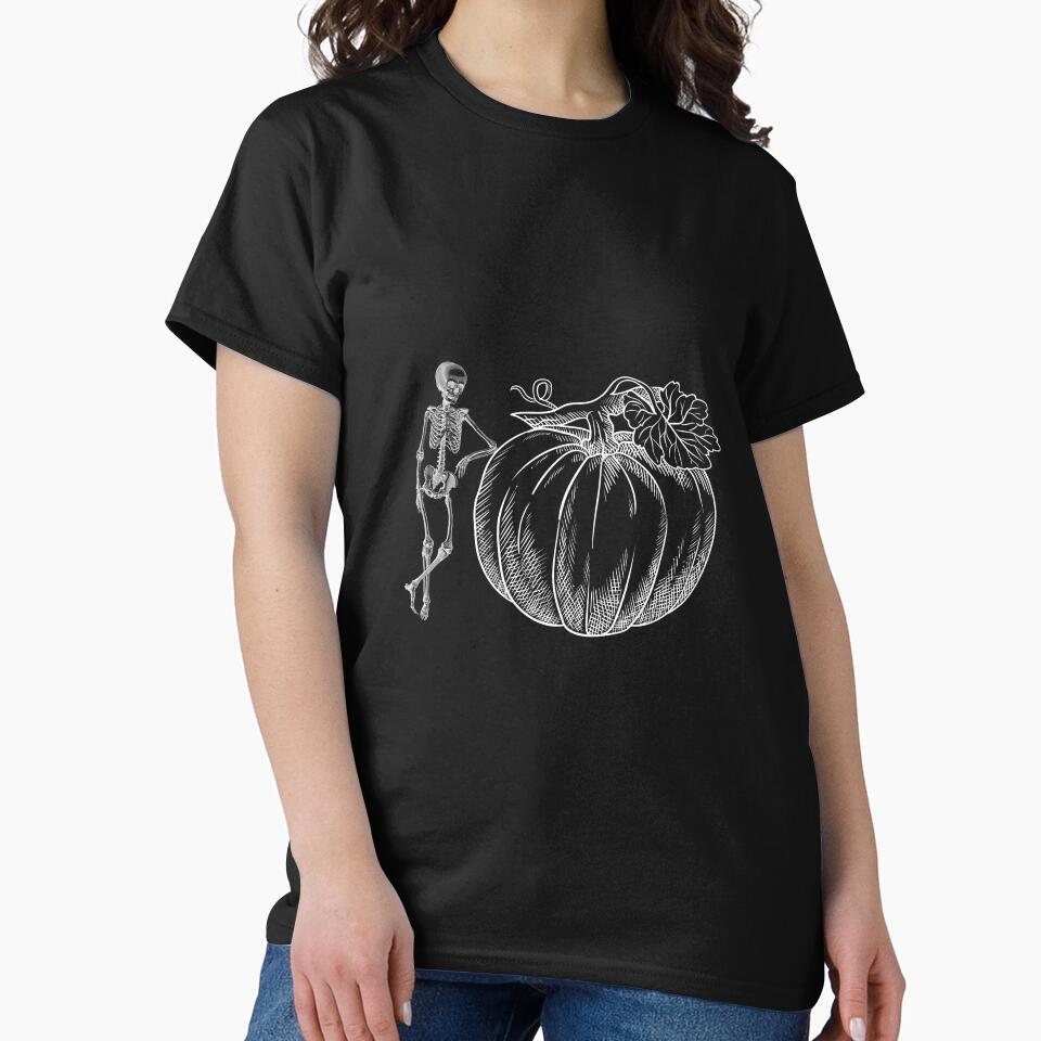 Copy of Skeleton leaning on a pumpkin white sketch by Remek-Design