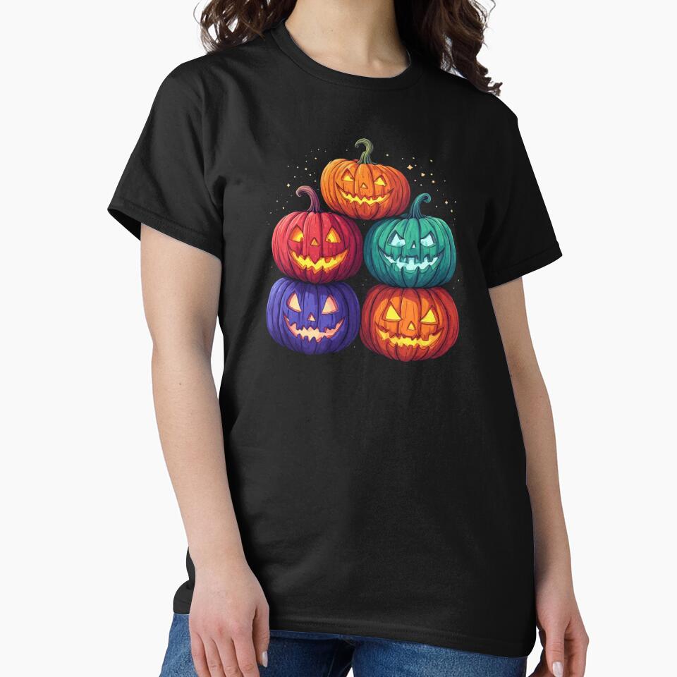 Colorful Jack O Lantern Pumpkin Cluster Halloween Design by alizye