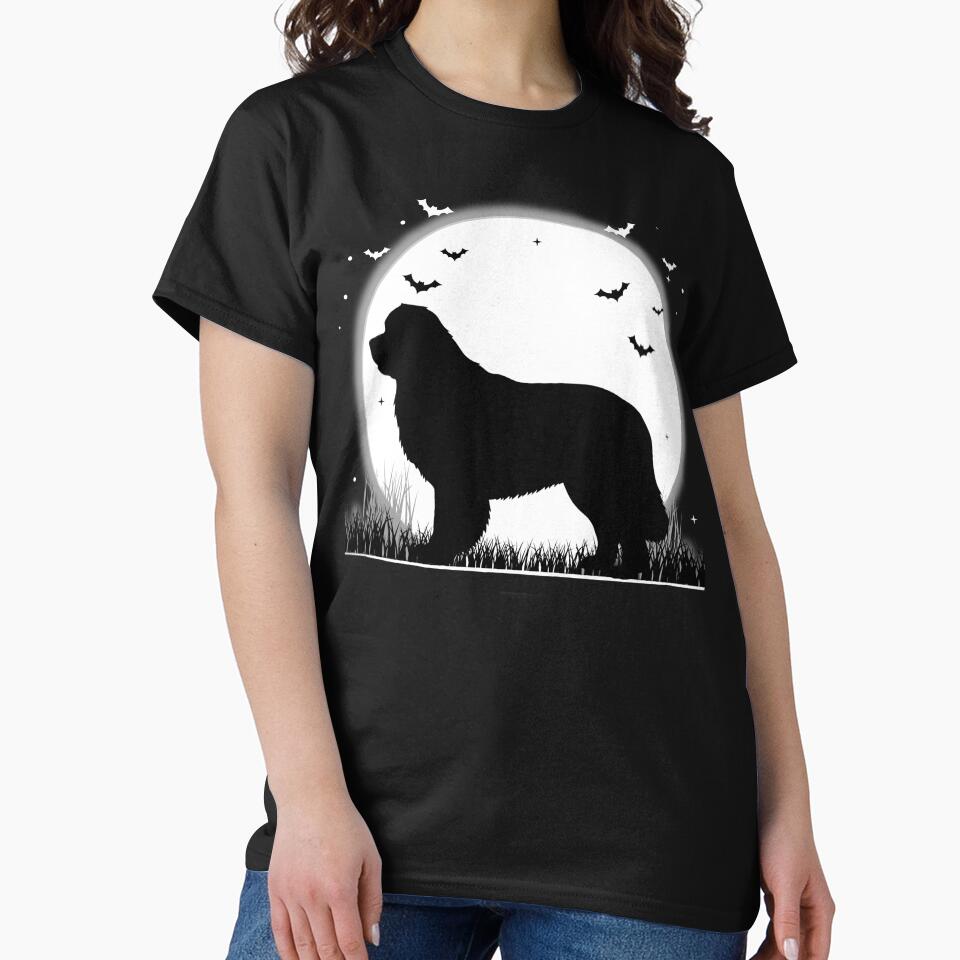 Newfoundland Dog – Halloween Moon Silhouette by The Real Life Symphony