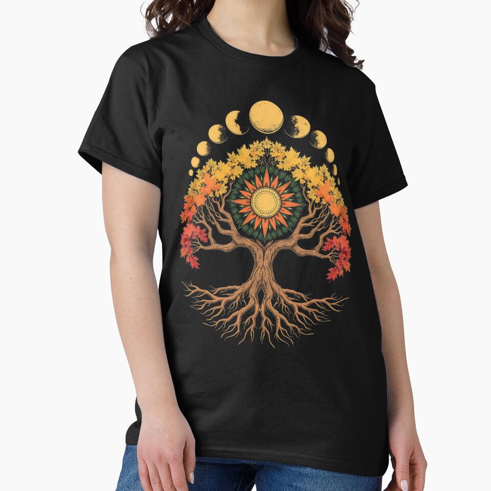 Phases Of The Moon Retro Vibe Tree Of Life by Topmaxdesign