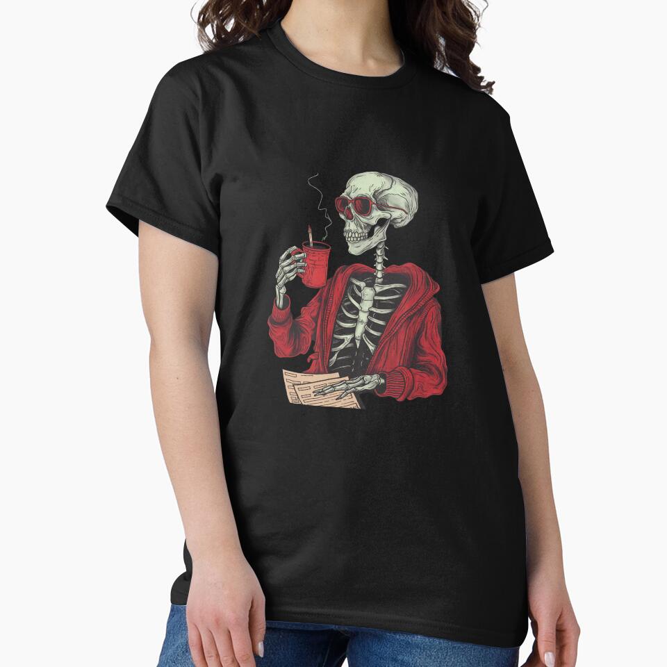 Cool teacher Skeleton Coffee Break - Retro Goth Aesthetic by NADARTDOM
