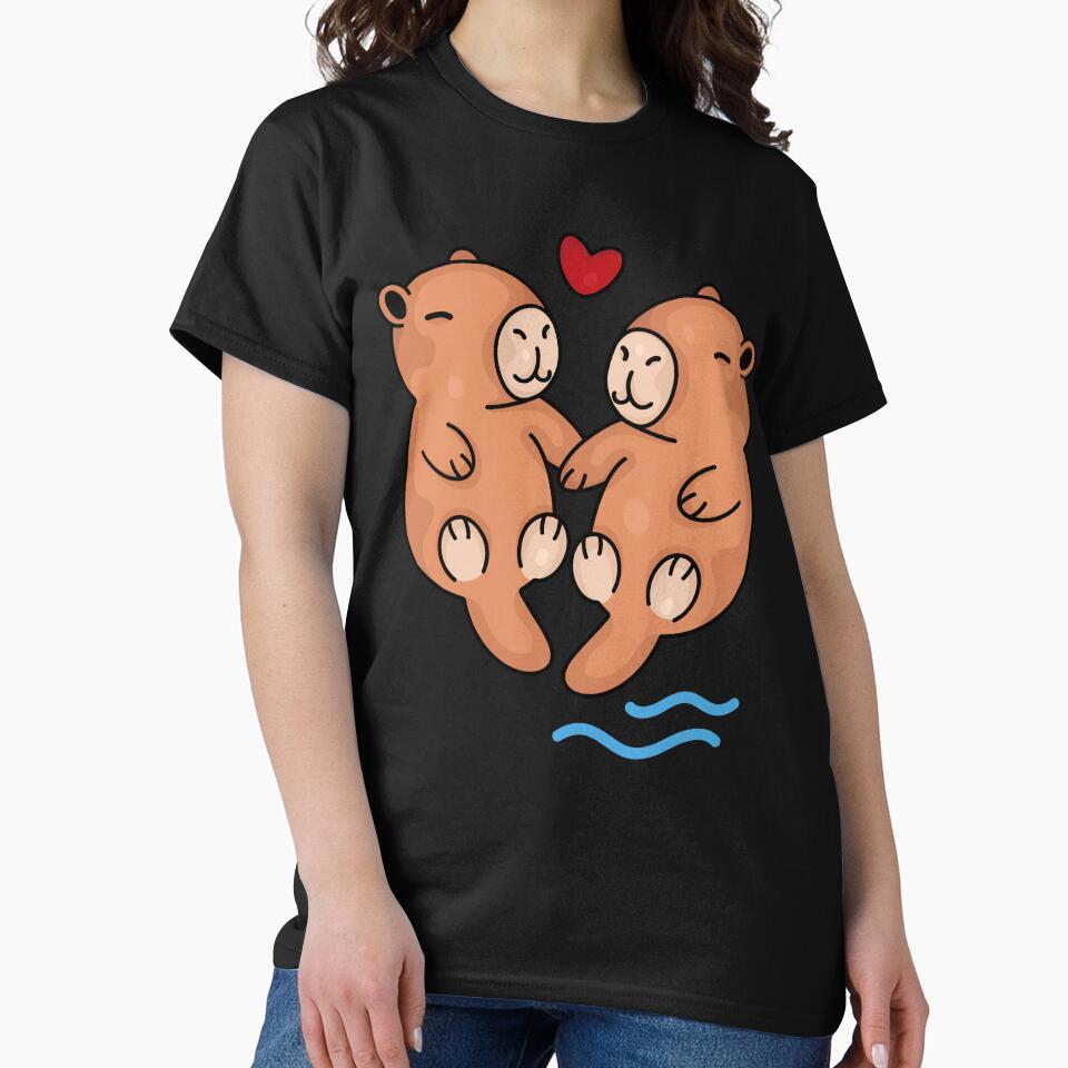 Cute Otter Family Otter Lover Women Sea Otter by DSWShirts