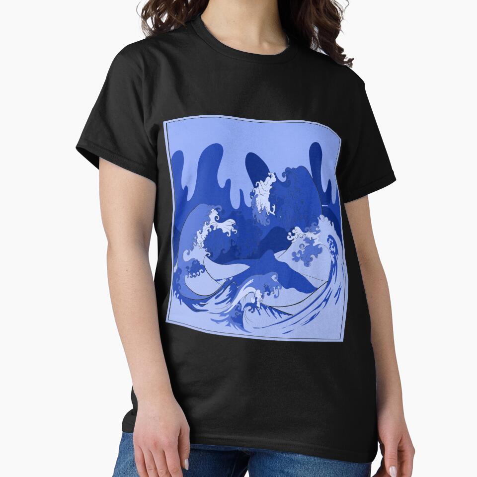 Wave Blue Pastel Goth by bestshirtdesign
