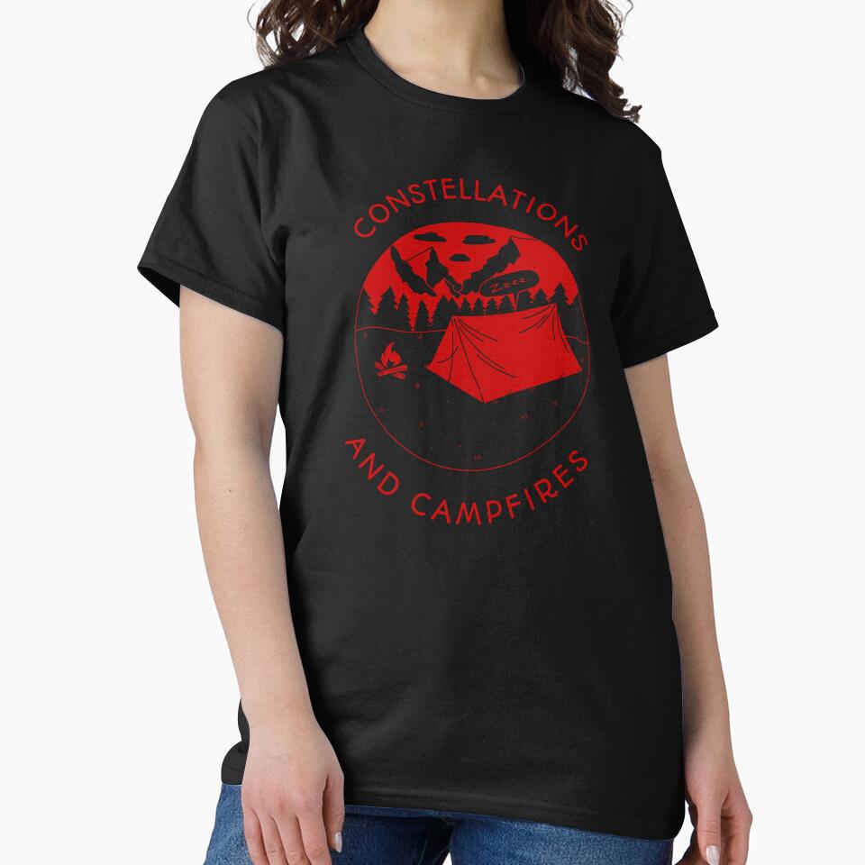 Constellations and Campfires T-Shirt — Camping Graphic Tee by Lifeless Drift Designs