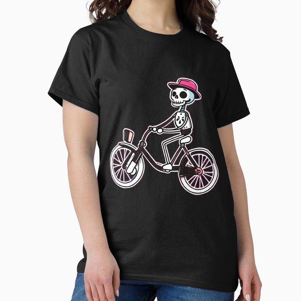 Funny skeleton on a bicycle by WATERDUST